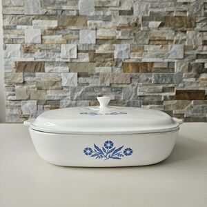Corning 1st Generation Pyroceram Casserole with Lid Blue Cornflower